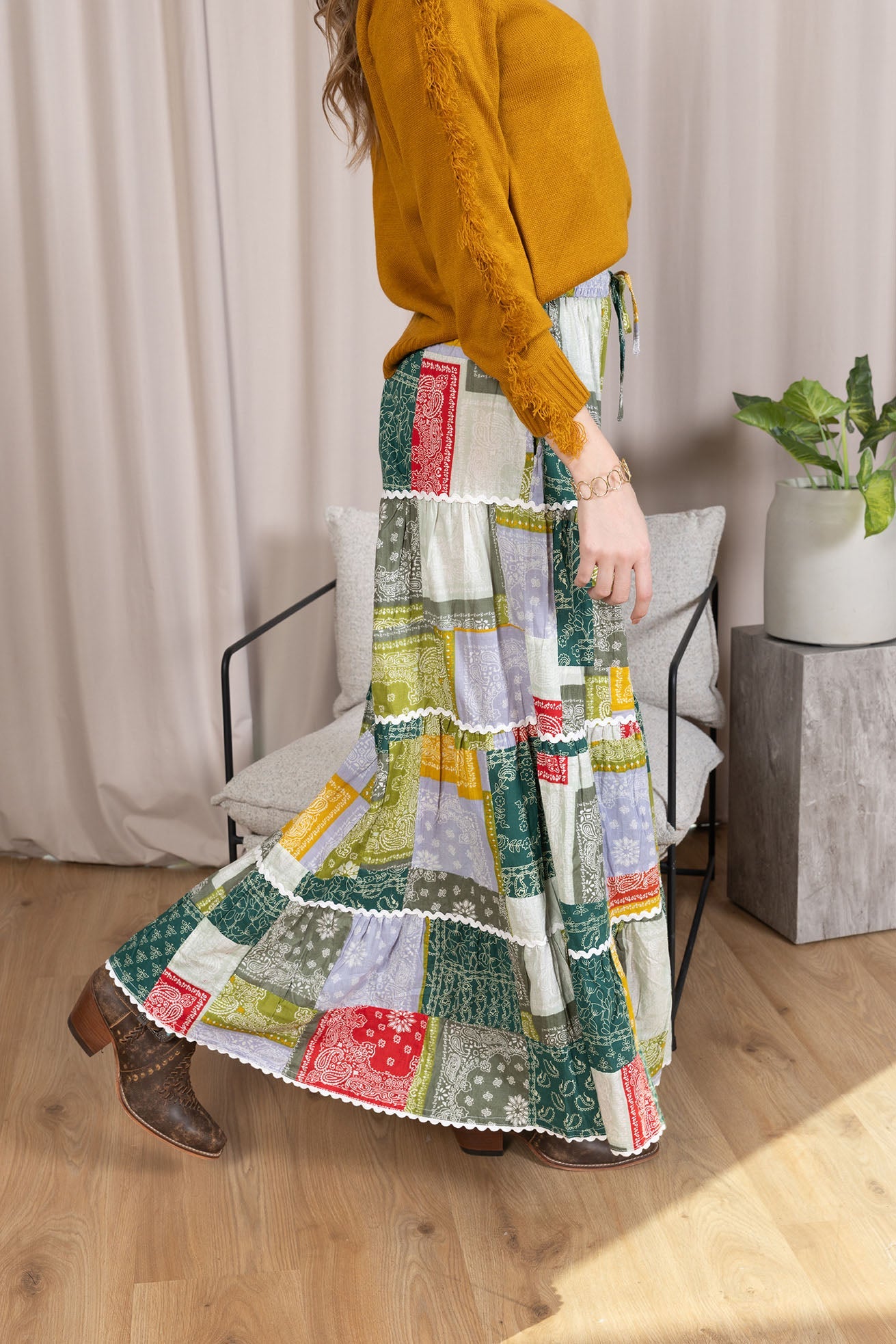Junebug Patchwork Skirt in Vintage Mix