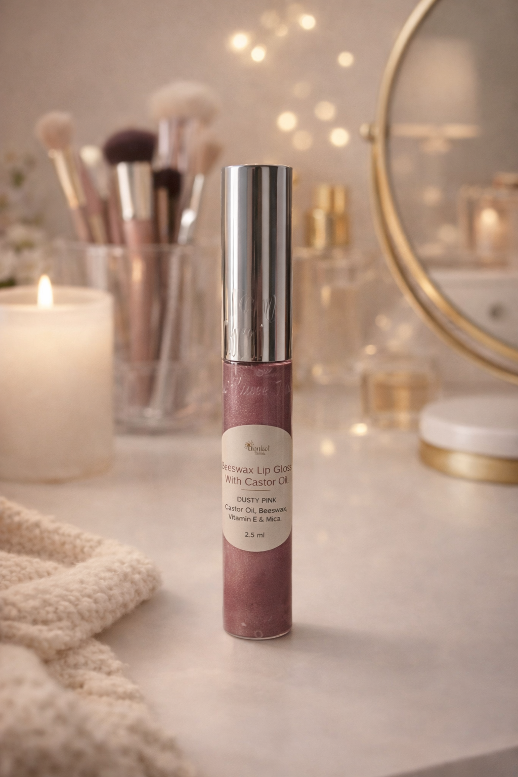 Denkel Farms Beeswax Lip Gloss – Dusty Pink