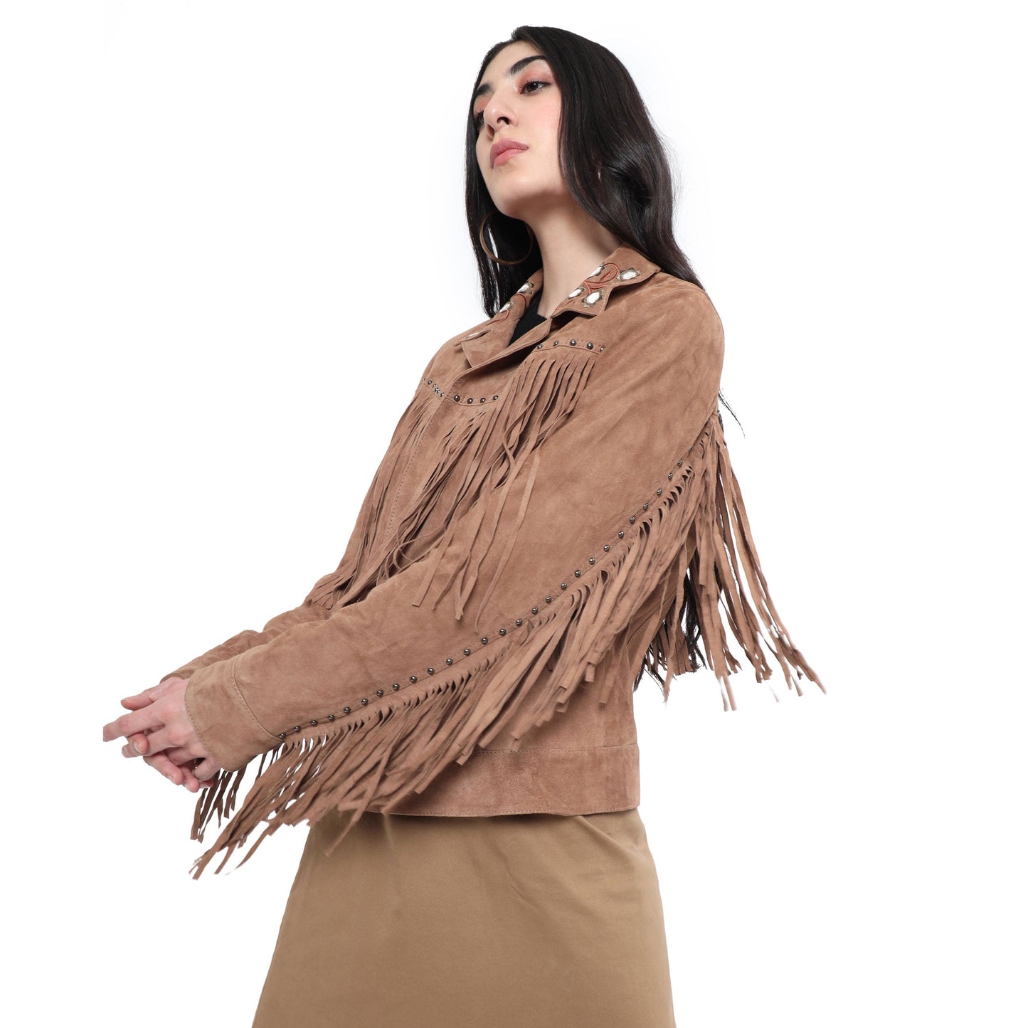Fringe Embroidered LEATHER Jacket