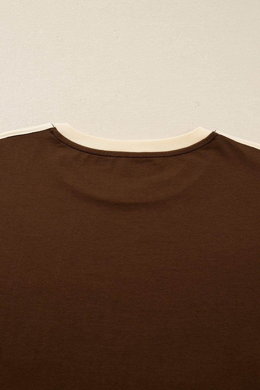 Malani Varsity Striped Crew Neck Long Sleeve Top - Dark Brown