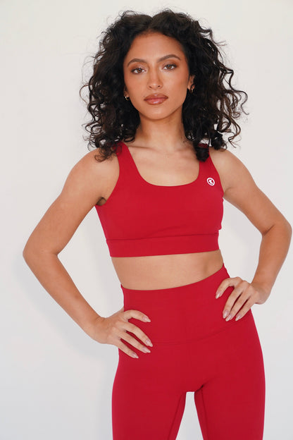 I am Beautifully Radiant Quick Dry Red Sports Bra