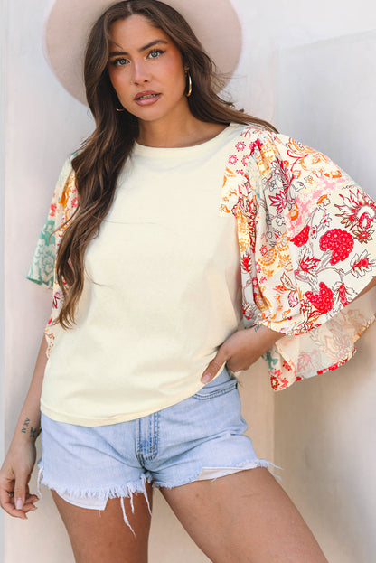 Sariyah Floral Half Batwing Sleeve Blouse