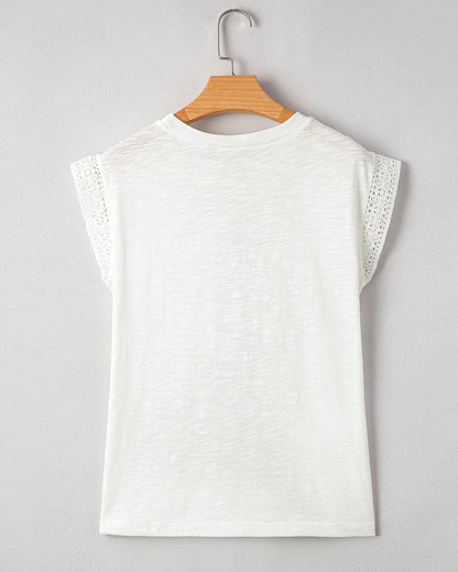 Maisy Lace Cap Sleeve Round Neck Top