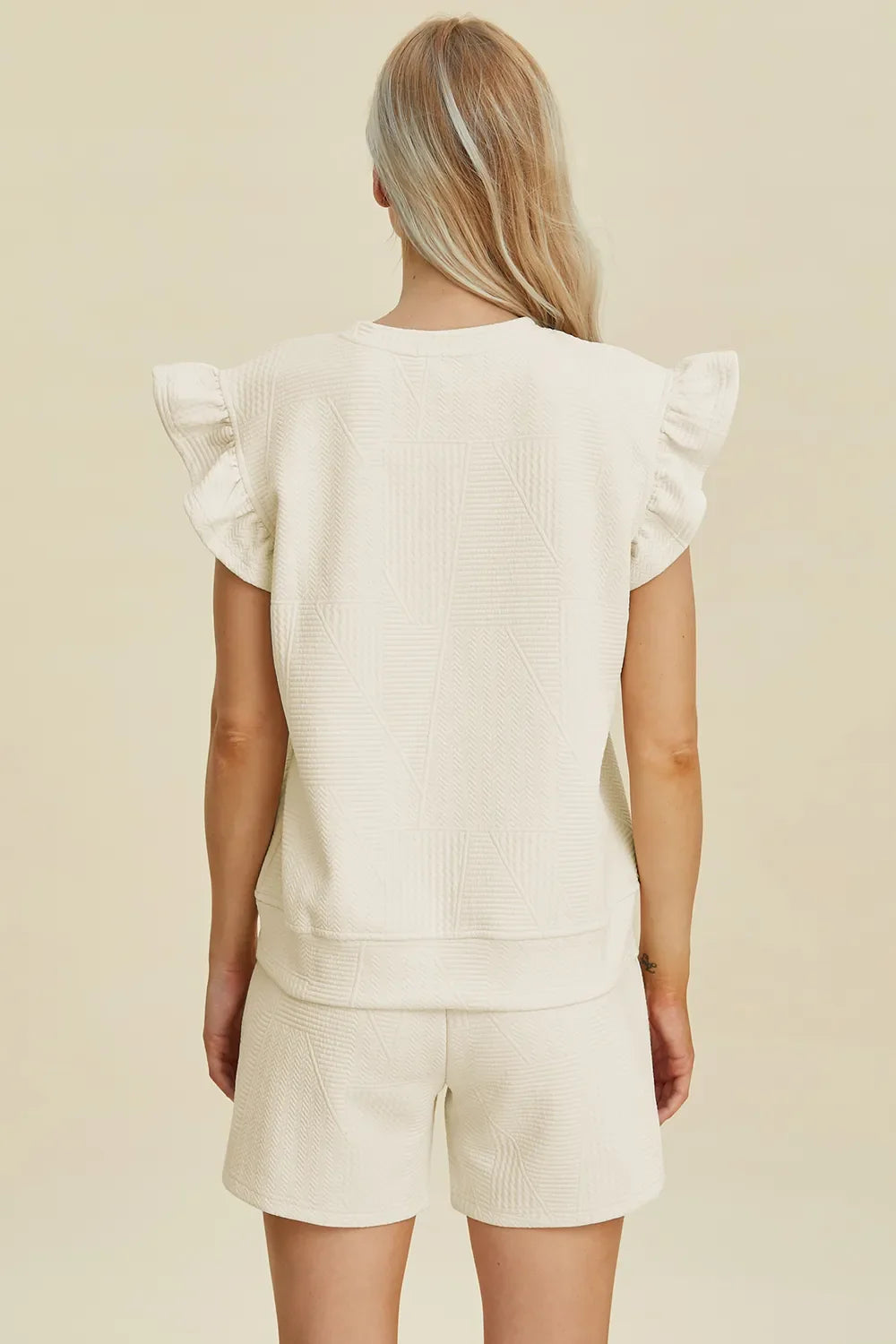 Ruffle Sleeve Top and Shorts Set