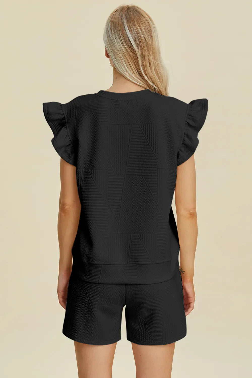 Ruffle Sleeve Top and Shorts Set