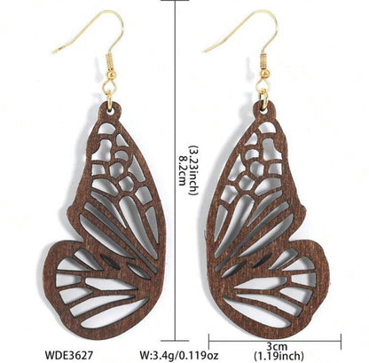 Beautiful Butterfly Wood Earrings