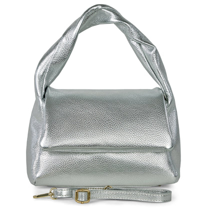 Italian Genuine Metallic Calf Leather Top-Handle Bag 262495