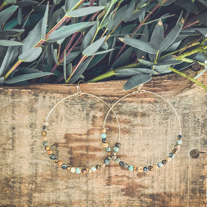 Beautiful Beaded Hoop Earrings