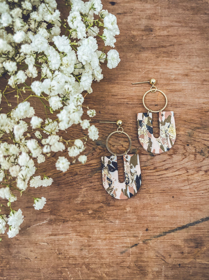 Beautiful Gold and Neutrals Geometric Earrings