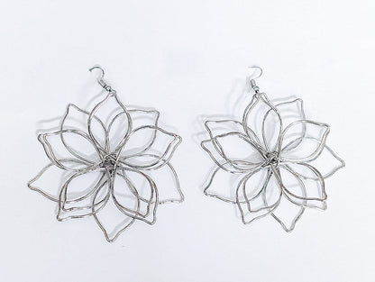 Beautiful Silver Flower Earrings