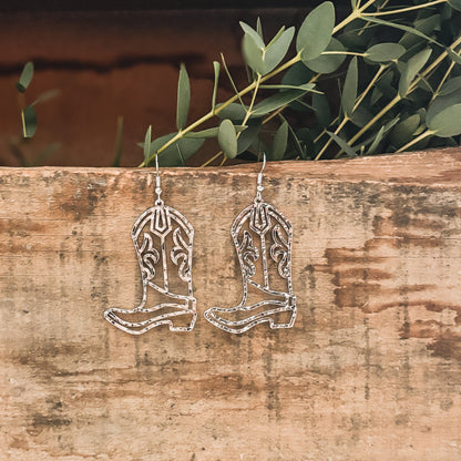Beautiful Cowboy Boot Earrings - Gold or Silver