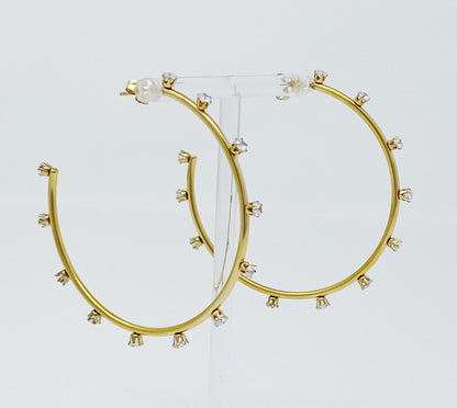 Slim & Jeweled Hoop Earrings