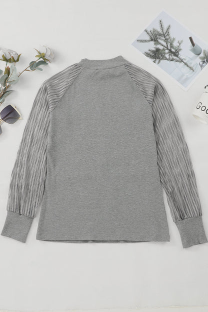 Elizabeth Crewneck Ribbed top Long Sleeve Top