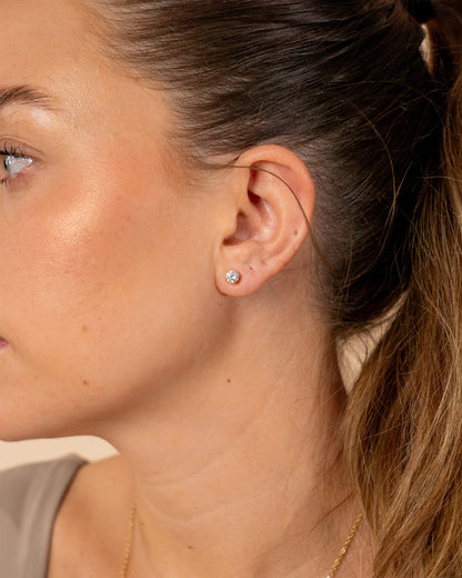 Sterling Silver 4mm CZ Stud Earrings