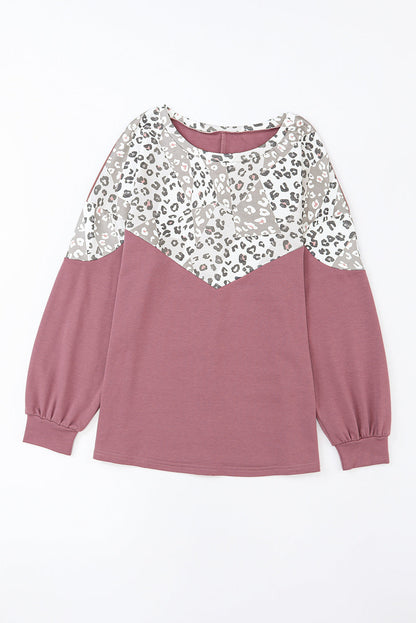 Leopard Animal Print Patchwork PLUS Top