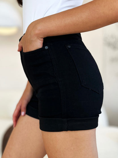 Judy Blue High Waist Tummy Control Cuffed Denim Shorts