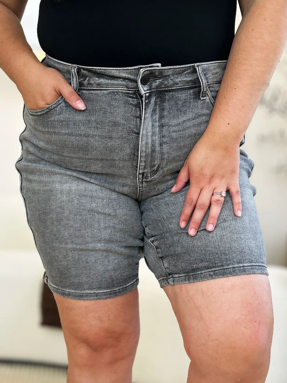 Judy Blue High Waist Washed Denim Shorts