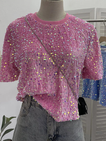 Sequin Short Sleeve T-Shirt