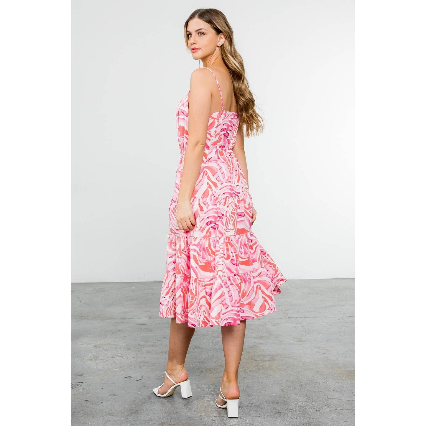 IAH- Abstract Print Tiered Dress