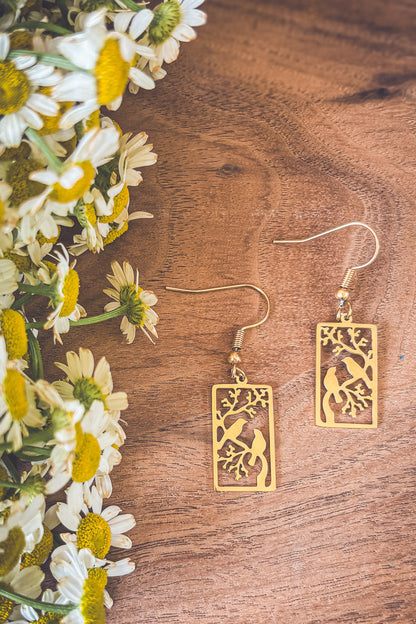Beautiful Gold or Silver Bird Earrings