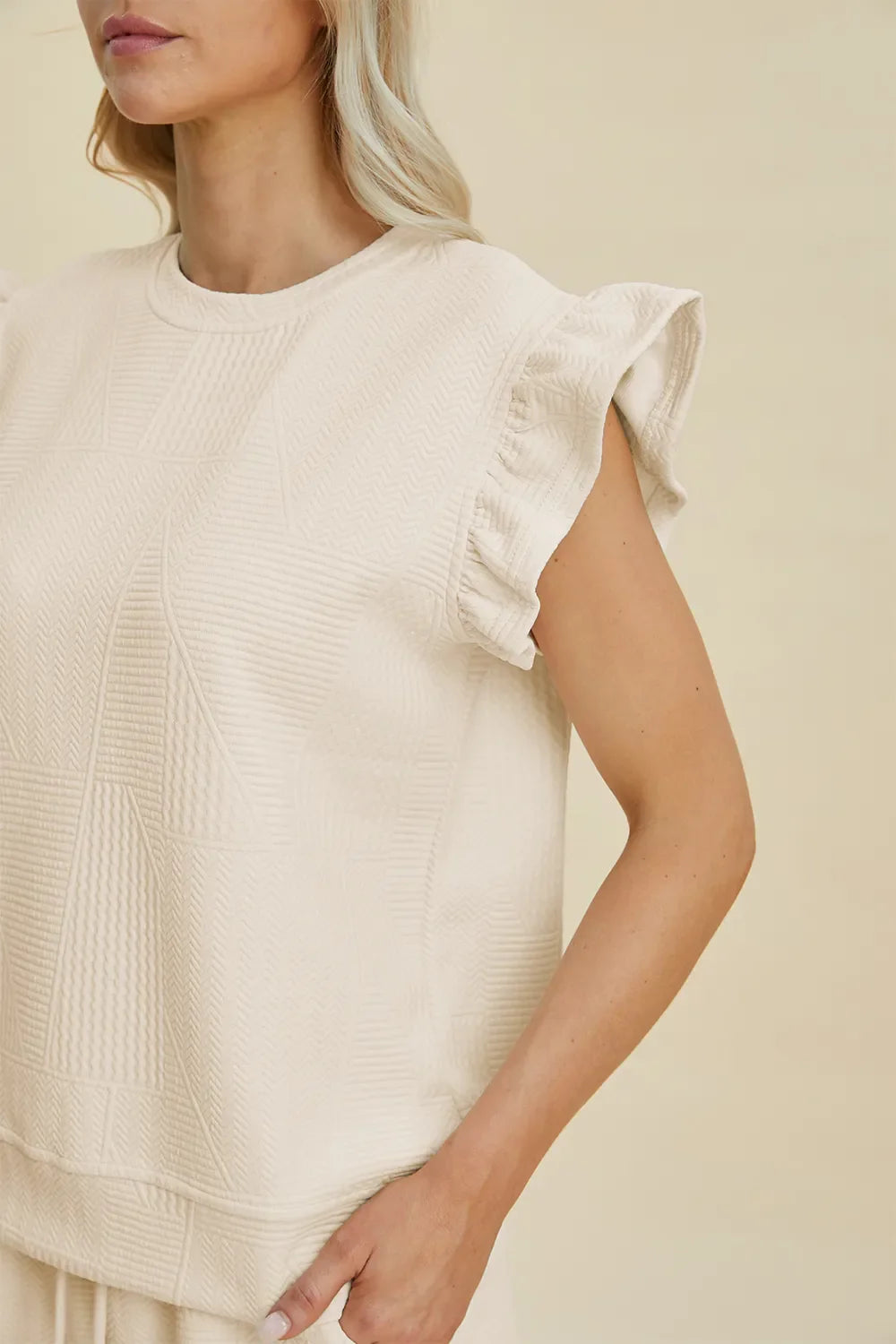 Ruffle Sleeve Top and Shorts Set