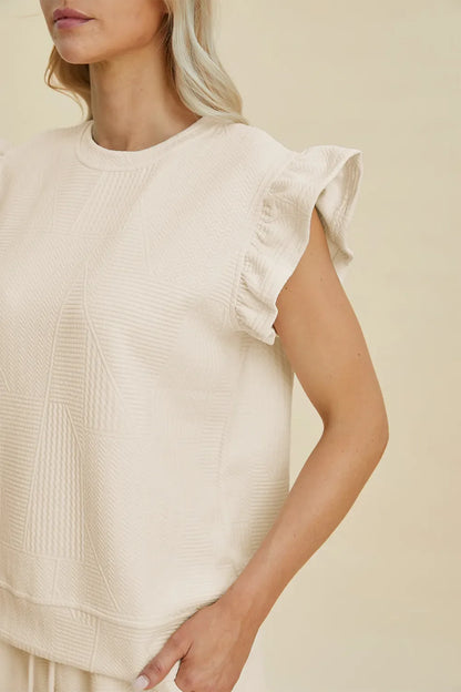 Ruffle Sleeve Top and Shorts Set