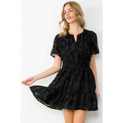 Rosalie - Fringe Detail Flutter Mini Dress