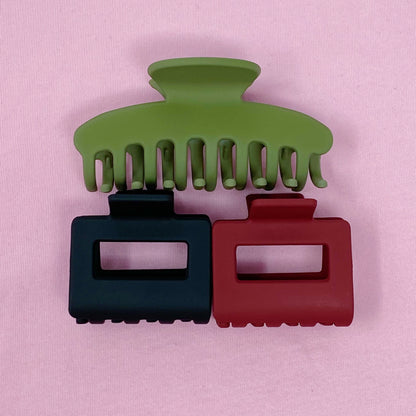Matte Muted Hair Claw Set