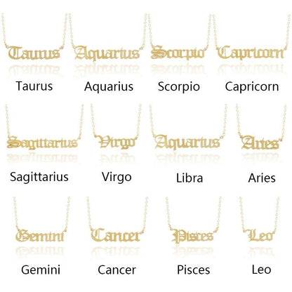 Old English Zodiac Necklace