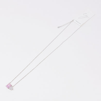 Double Stone Pendant Sterling Silver Necklace
