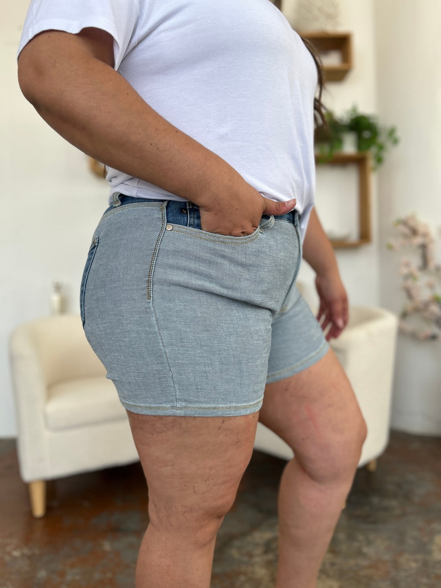 Judy Blue Color Block Denim Shorts