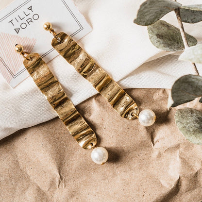 wave & pearl earrings