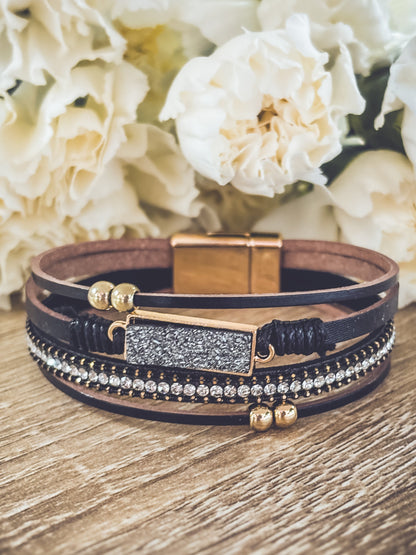 Beautiful Black Leather Bracelet