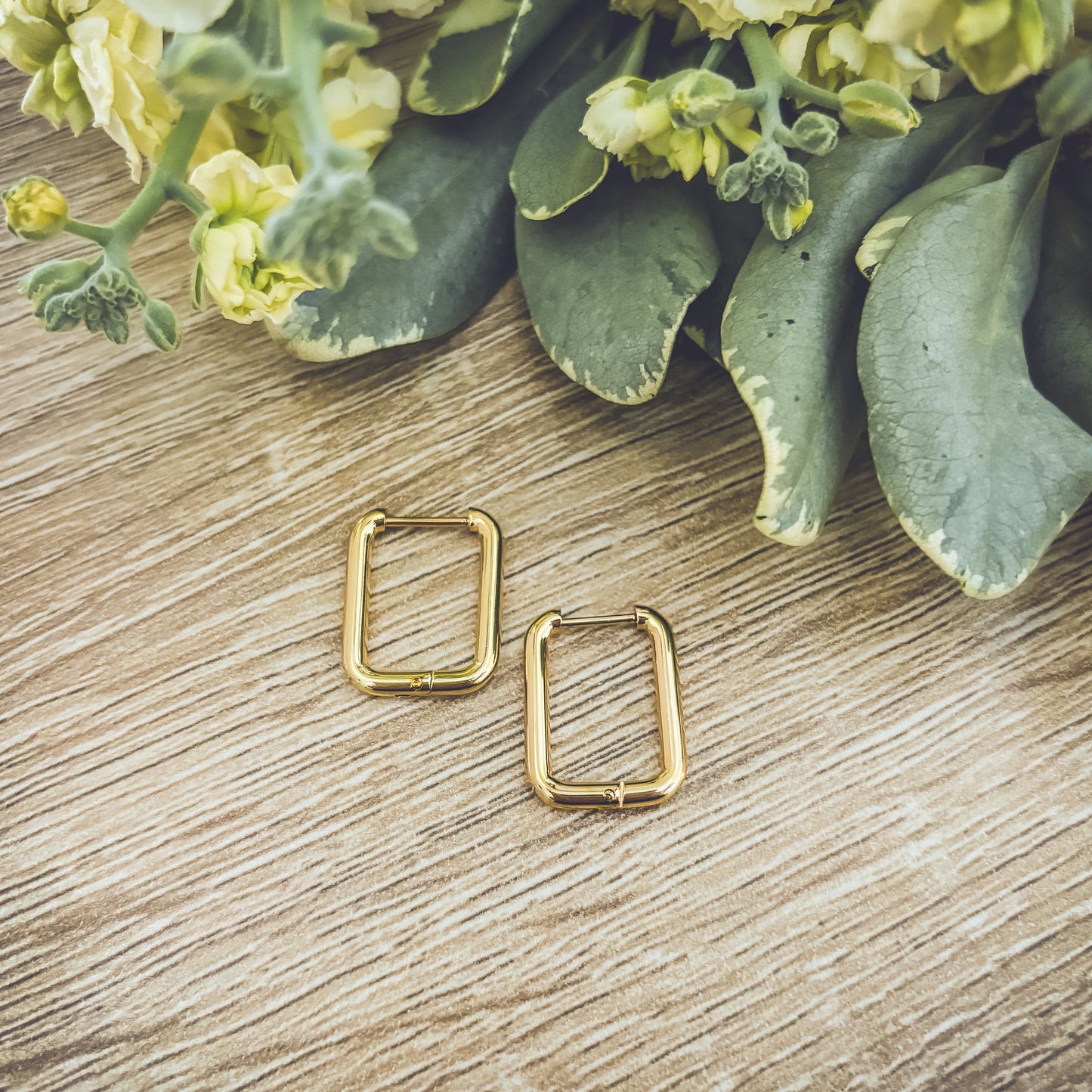 Beautiful Gold or Silver Everyday Square Earrings