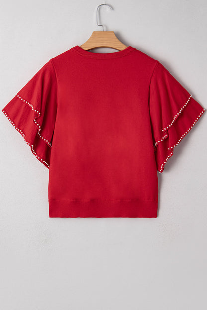 Madilynn Ruffle Short Sleeve Sweater
