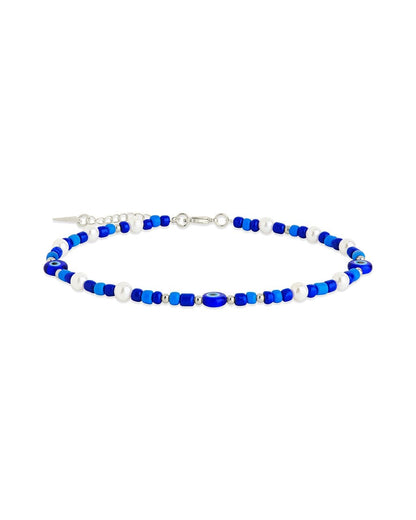 Sibyl Evil Eye Charm & Pearl Anklet