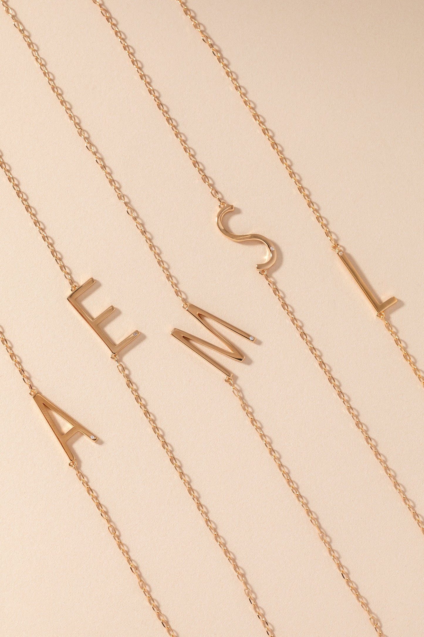 Initial S Precious Elongated Necklace