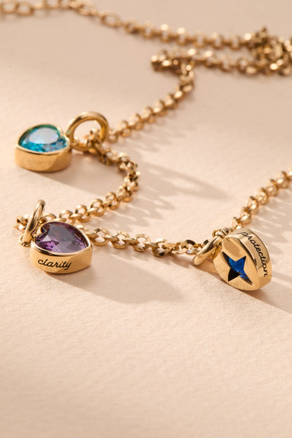 February 'Clarity' Heart Birthstone Charm