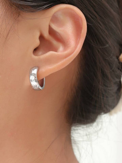 Beautiful Gold or Silver Hammered Hug Earrings