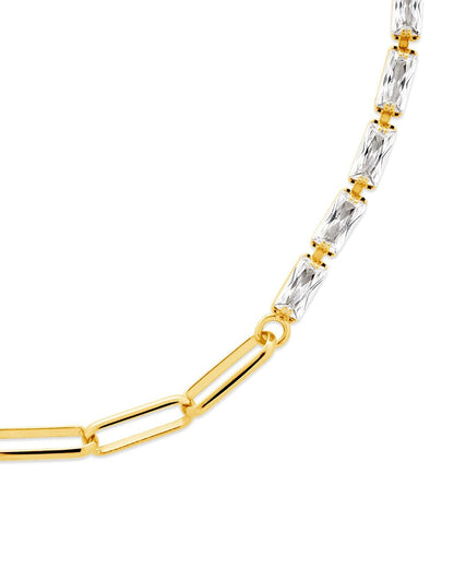 Hunter CZ Tennis & Paperlicp Chain Bracelet