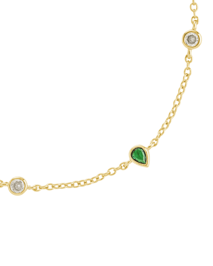 Pear and Round CZ Station Bracelet
