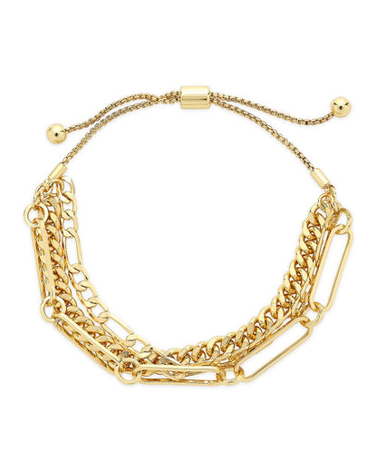 Layered Chain Bolo Bracelet