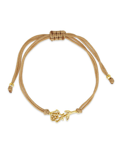 Sterling Silver Birth Flower Bolo Bracelet