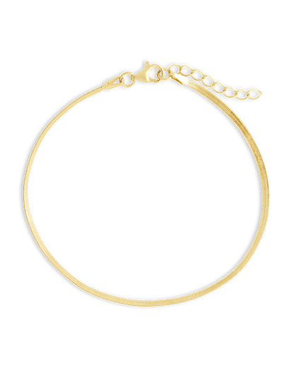 Sterling Silver Herringbone Chain Bracelet