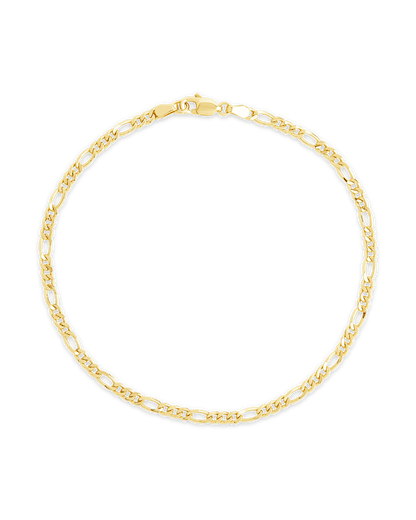 Sterling Silver Figaro Chain Bracelet