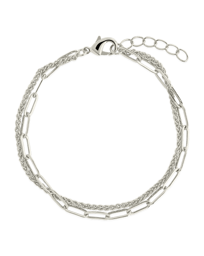 Emery Layered Paperclip & Curb Chain Bracelet