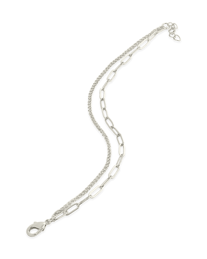 Emery Layered Paperclip & Curb Chain Bracelet