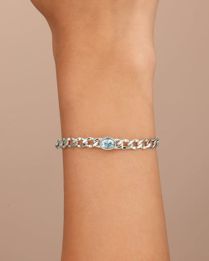 Rebel Station CZ Curb Chain Bracelet