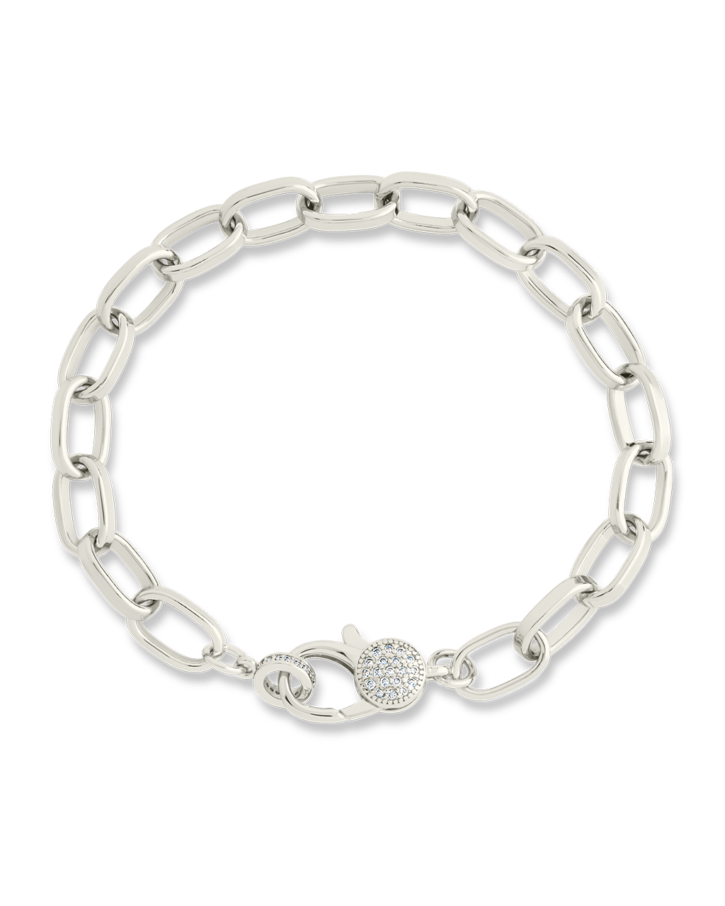 Tove CZ Clasp & Paperclip Chain Bracelet