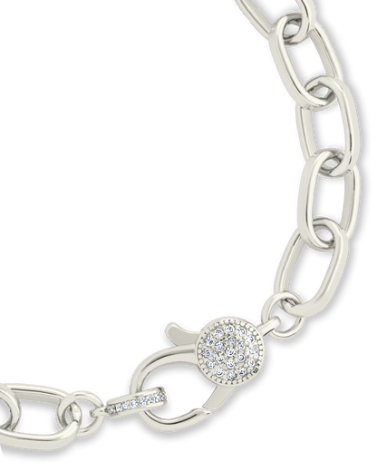 Tove CZ Clasp & Paperclip Chain Bracelet